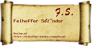 Felhoffer Sándor névjegykártya