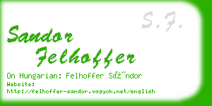 sandor felhoffer business card